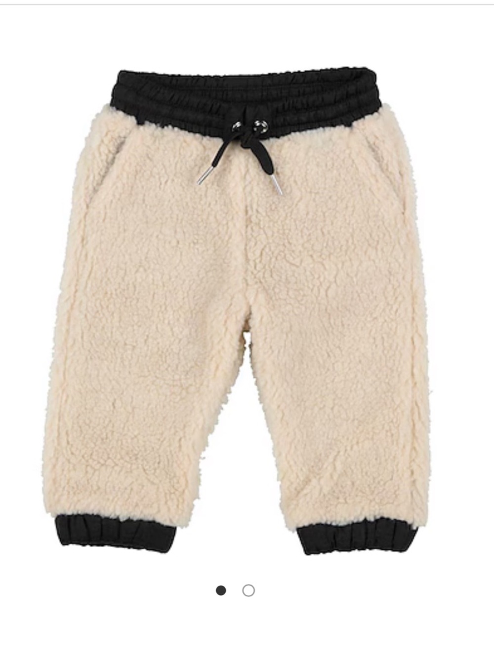 Givenchy Kids Cream Sherpa Joggers with Black Waist and Cuffs